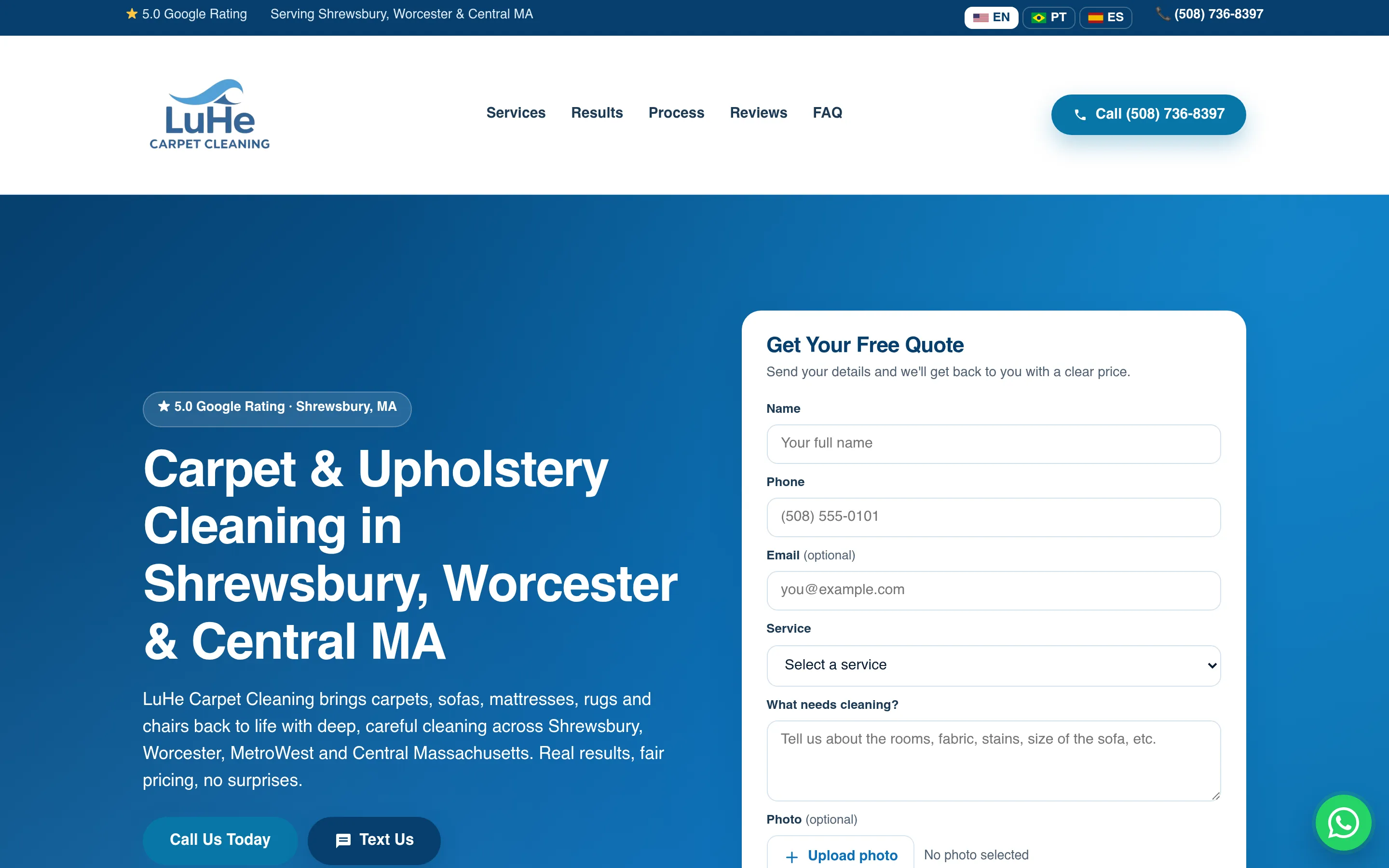 LuHe Carpet Cleaning screenshot